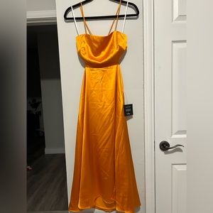Lulus Orange Satin Dress size Medium